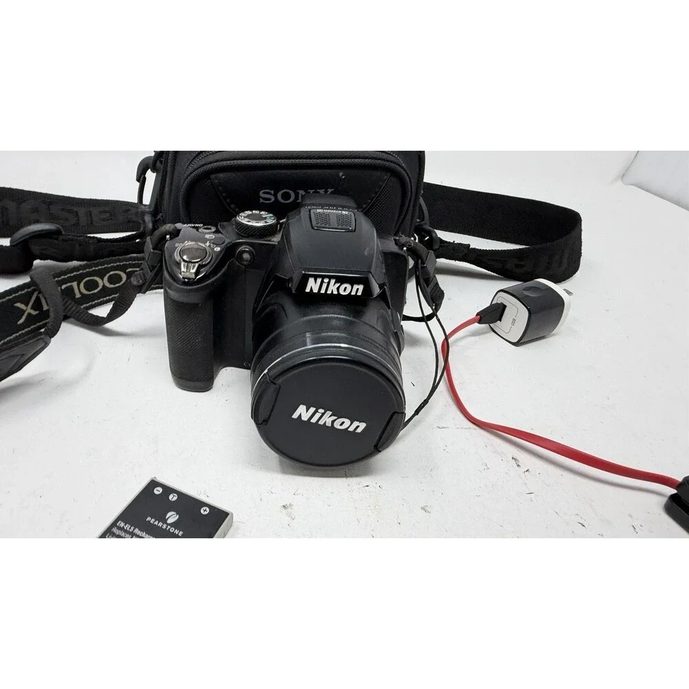 Nikon COOLPIX P500 36X Zoom 12.1MP Tilt Screen Digital Camera - Bundle - Nice